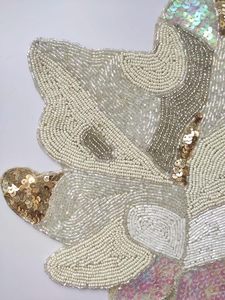 Set de table rond bohème en tissu avec perles et sequins, fait main, durable, diamètre 400 mm, épaisseur 3 mm - Product Image 6