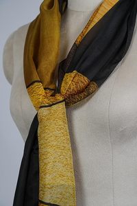 Écharpe en soie à imprimé abstrait pour femme, légère, douce, élégante, longue, pour un usage décontracté. - Product Image 3