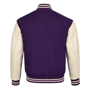 Veste universitaire unisexe violette avec manches en spandex/polyester, fermeture boutonnée, style décontracté, coupe classique, couleur unie, printemps - Product Image 2