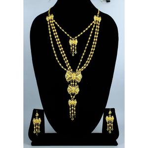 Collier avec boucles d'oreilles Parure de bijoux Plaqué or en laiton pur Parure de bijoux haute qualité pour les Émirats Arabes Unis Dubaï Collier turc Design Collier - Product Image 3