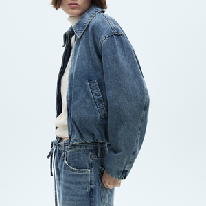 Veste en jean oversize pour femme, respirante, coupe ample, décontractée, en mélange de coton, style streetwear, vêtements personnalisés, OEM ODM, usine en gros - Product Image 4