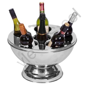 Stainless Steel Bolt Hammer champagne Cooler Bowl Dining Table Decorative Bowl Silver Plated Fruit <b>Bow</b> - Product Image 1