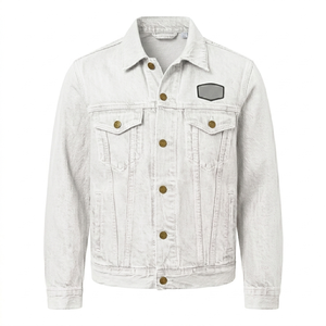 Veste en jean légère à manches longues respirante pour femme, avec logo personnalisé, bouton unique, motif uni, idéale pour l'automne et l'hiver - Product Image 1