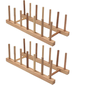 Soporte de madera vertical para platos, ollas, tapas, cuencos, tazas y tablas de cortar - Product Image 3