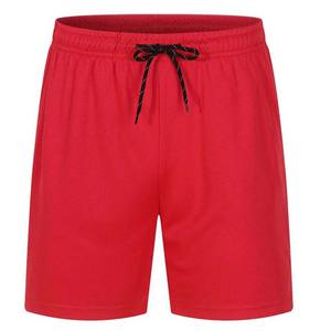 Shorts en molleton français rouge, gris et noir, 100% coton biologique de luxe, pré-rétréci, certifié GOTS, coupe classique, doux et de qualité supérieure - Product Image 2