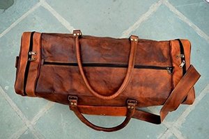 Hot Selling 24 Inch Genuine Leather Eco-Friendly Spacious Duffel <b>Bag</b> Multi-Purpose <b>Overnight</b> Weekender Gym Sports Travel - Product Image 4