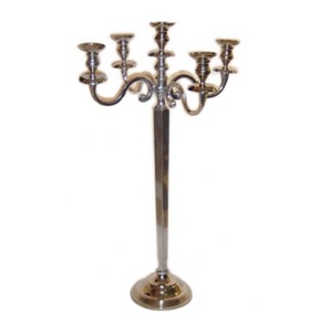 Candelabros de 5 brazos pulidos de níquel fundido de Metal tradicional de diseño Premium de aspecto maravilloso para decoración del hogar y la boda - Product Image 2
