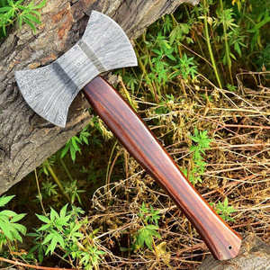 Steel Craft International Custom DIY Damascus Steel Flat Backed Felling <b>Axe</b> Head Wood Handle Survival <b>Camping</b> Hunting Bushcraft - Product Image 2
