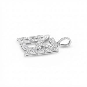 Pendentif personnalisé en moissanite, taille brillant rond, unisexe, style hip-hop, plaqué argent sterling, pour soirée - Product Image 3