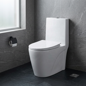 WC monobloc en céramique de haute qualité à double chasse, à alimentation par gravité, à poser au sol, pour salle de bain moderne - Product Image 6