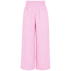 Pantalon de pyjama large en toile 100 % coton écologique taille mi-haute pour femme, style droit, infroissable, idéal pour l'été et le streetwear - Product Image 5