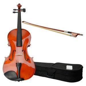 Custodia per Viola Acustica da 15 Pollici per Studenti con Arco e Resina Colore Naturale, per Principianti, in Legno di Ebano, Tavola in Abete, Fondo e Fasce in Acero - Product Image 1