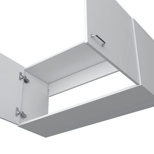 Armadietto da parete bianco da 19 pollici con due ante e due ripiani interni per cucina - Product Image 3