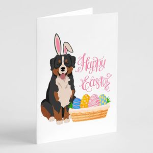 Whimsical Bernese Mountain Dog Easter Tarjetas de felicitación Paquete de 8 A7 Tamaño 5x7 Tarjetas de nota en blanco con sobres - Product Image 1