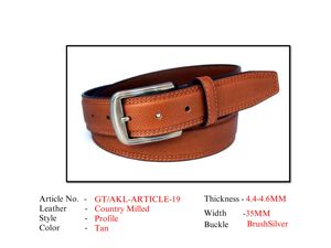Ceinture en cuir véritable marron café de qualité supérieure pour hommes, style professionnel, boucle en métal canon de fusil - Product Image 2