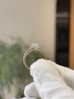 Bague de fiançailles en or massif 14 carats avec diamant de laboratoire taille radiant certifié IGI, pavé croisé, 1,05 carat, cadeau de mariage, bijoux de luxe