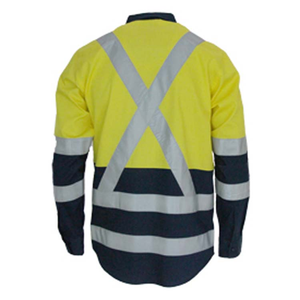 Camisa de Trabajo de Seguridad Reflectante Personalizada para Hombres, Trabajadores de la Construcción y Minería en Australia, de Poliéster Antiestático, Transpirable e Impermeable - Product Image 6