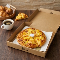Boîte à pizza carrée/pliable personnalisée en papier imprimé avec pochette, revêtement UV, fermeture magnétique en éponge, pour une seule part, à emporter, avec logo
