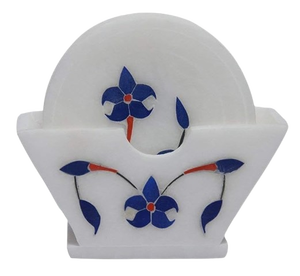 Ensemble de sous-verres avec support métallique, 2025, best-seller, décoration de table en pierre marbrée, nouveau design, prix de gros, articles de cuisine, forme hexagonale - Product Image 4