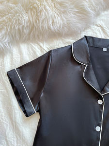 Pijamas de Seda y Satén de 2 Piezas para Mujer, Ropa de Dormir Informal con Botones, Cintura Elástica, Cómoda para Verano, Otoño y Primavera - Product Image 5