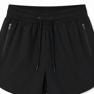 Women's Quick Dry Running Short Elastic Waist Zipper Pocket Gym Workout Yoga Training Activewear | OEM ODM Manufacture - Product Image 4
