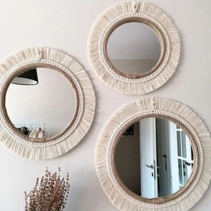Handmade Eco-Friendly Art Deco Round <b>Wall</b> <b>Mirror</b> Decorative Frame Natural Finish Customizable Thickness Living Room Decoration - Product Image 4