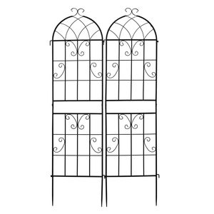 Set di 2 Tralicci da Giardino in Ferro Antiruggine 40x155 cm, Altezza 90 cm, Recinzione in Ferro Battuto con Telaio in PVC per Decorazione Paesaggistica - Product Image 3