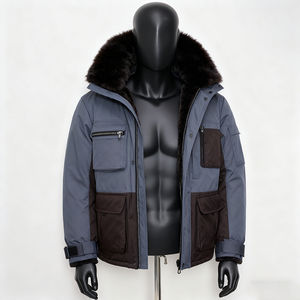 Veste zippée en polaire sherpa de haute qualité, design personnalisé, style vintage, pour l'extérieur, avec plusieurs poches, en coton chaud - Product Image 3