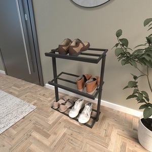 Space Smart Shoe <b>Rack</b> Three Tier Open Organizer Compact Storage Design Strong Stable Frame Easy Assembly chic Entryway Solution - Product Image 1