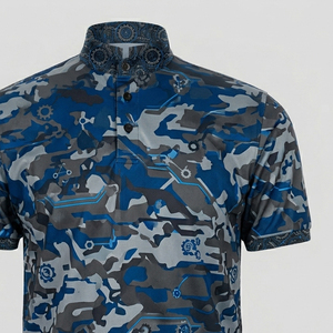 Camisetas chinas de manga corta de alta calidad, camisa con cuello chino sublimado, jersey con botones sublimado personalizado, unisex - Product Image 3