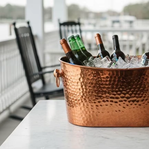 ถังน้ำแข็งเหล็กสำหรับเบียร์ ไวน์ เครื่องดื่ม ดีไซน์ดั้งเดิม งานแฮนด์เมด สไตล์โบราณ สำหรับงานปาร์ตี้ - Product Image 4