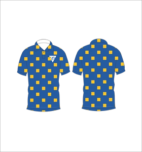 Camisa Casual de Manga Corta con Estampado Geométrico Azul y Amarillo para Hombre, Cuello Camisero, Transpirable, Estilo Polo para Verano - Product Image 6