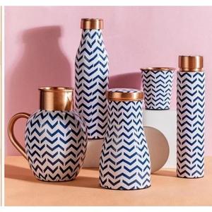 <b>Copper</b> <b>Water</b> <b>Bottle</b> with Floral Pattern and <b>Copper</b> Lid Portable Travel Drinkware - Product Image 5