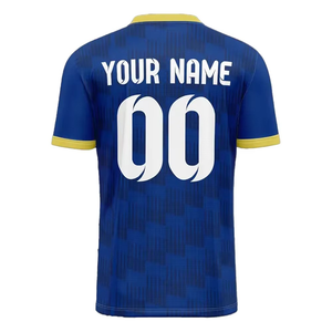 Custom Blue Soccer Jersey With Gold Stars V-Neck Short Sleeve Personalized Name And Number For Men Adult sport Uniform - Product Image 6
