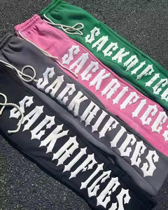 Pantalon de survêtement empilé décontracté pour homme avec logo personnalisé 2026, style streetwear hip-hop 3D, respirant et à séchage rapide en Spandex/Coton - Product Image 2