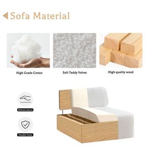 เก้าอี้พักผ่อนกำมะหยี่สไตล์มิดเซ็นจูรี่ รุ่นเท็ดดี้ พร้อมเบาะหนานุ่มและเบาะรองนั่งหุ้มผ้า สำหรับห้องนั่งเล่น - Product Image 2