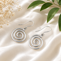 Boucles d'oreilles pendantes géométriques tendance en alliage de zinc plaqué argent antique pour femme, cadeau de fête