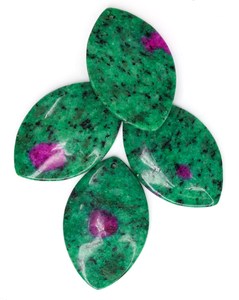 Rubí Natural en Zoisita, Cabujón en Forma de Ojo de Caballo, Piedra Preciosa, Cristal Curativo, Suministro para Joyería - Product Image 1