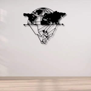 Luxury Modern Custom Cast Iron Metal Wall Sculpture Art Hanging World <b>Map</b> Wall Decor - Product Image 2