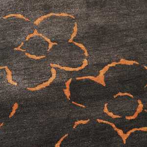 พรมขนสัตว์นิวซีแลนด์สีเทาและสีเบจสุดหรู ทอมือ พร้อมวิสโคสสั่งทำพิเศษ สำหรับห้องนั่งเล่น - Product Image 4