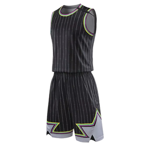 Proveedor Mayorista, Nuevo Diseño, Ropa Deportiva Transpirable de Talla Grande, Conjunto de Camiseta y Pantalones Cortos de Baloncesto, Uniforme con Patrón Personalizado, Verano - Product Image 5