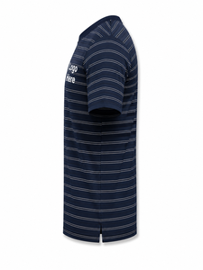Camiseta de Algodón a Rayas para Hombre, Manga Corta, Cuello Redondo, Corte Regular, Transpirable, Informal, con Logotipo Estampado en la Parte Delantera - Product Image 4