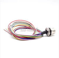Arnés de cableado automotriz de 8 pines, código A, M12, cobre estañado, relación de contracción 3:1, montaje en panel