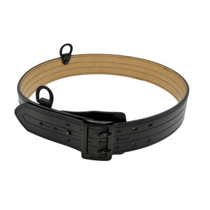 Cinturón formal de cuero genuino negro con hebilla de pasador y construcción duradera para uso en ropa de trabajo - Product Image 2