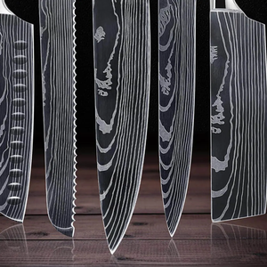 Juego de Cuchillos de Chef de Acero de Damasco al por Mayor, con Mango de Madera Hecho a Mano, Cuchillería Profesional de Cocina, Fabricante OEM al por Mayor - Product Image 2