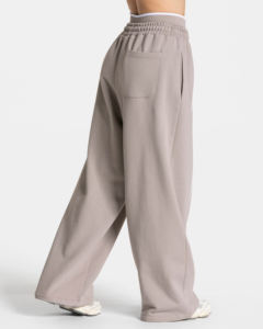 Pantalones Deportivos de Invierno para Mujer, de Felpa Francesa de Alta Calidad, Corte Holgado, Cintura Elástica Pintada, Pierna Ancha, Bolsillo Trasero, Venta al Por Mayor - Product Image 6