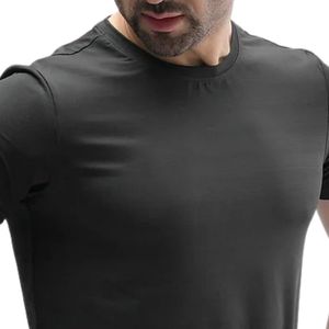Men's <b>Black</b> Slim Fit Crew Neck Short Sleeve T Shirt, <b>Plain</b> Basic Tee for Everyday Streetwear and Casual Wear - Product Image 2