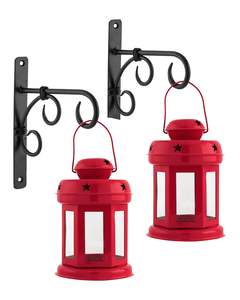 Lámpara Decorativa de Pared con Forma de Estrella, Farol Metálico para Interiores/Exteriores, Juego de 2 Portavelas Decorativos para Velas de Té, Decoración Festiva - Product Image 2