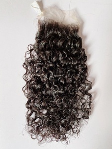 Cierre de Encaje HD Rizado Birmano, Cabello Humano 100%, Encaje Transparente, Rizo Suave y Voluminoso, Aspecto Natural - Product Image 1