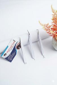 Pinzas de fibra de acero inoxidable blancas personalizadas para extensión de pestañas, pinzas de microfibra puntiagudas para pestañas con etiqueta privada - Product Image 5